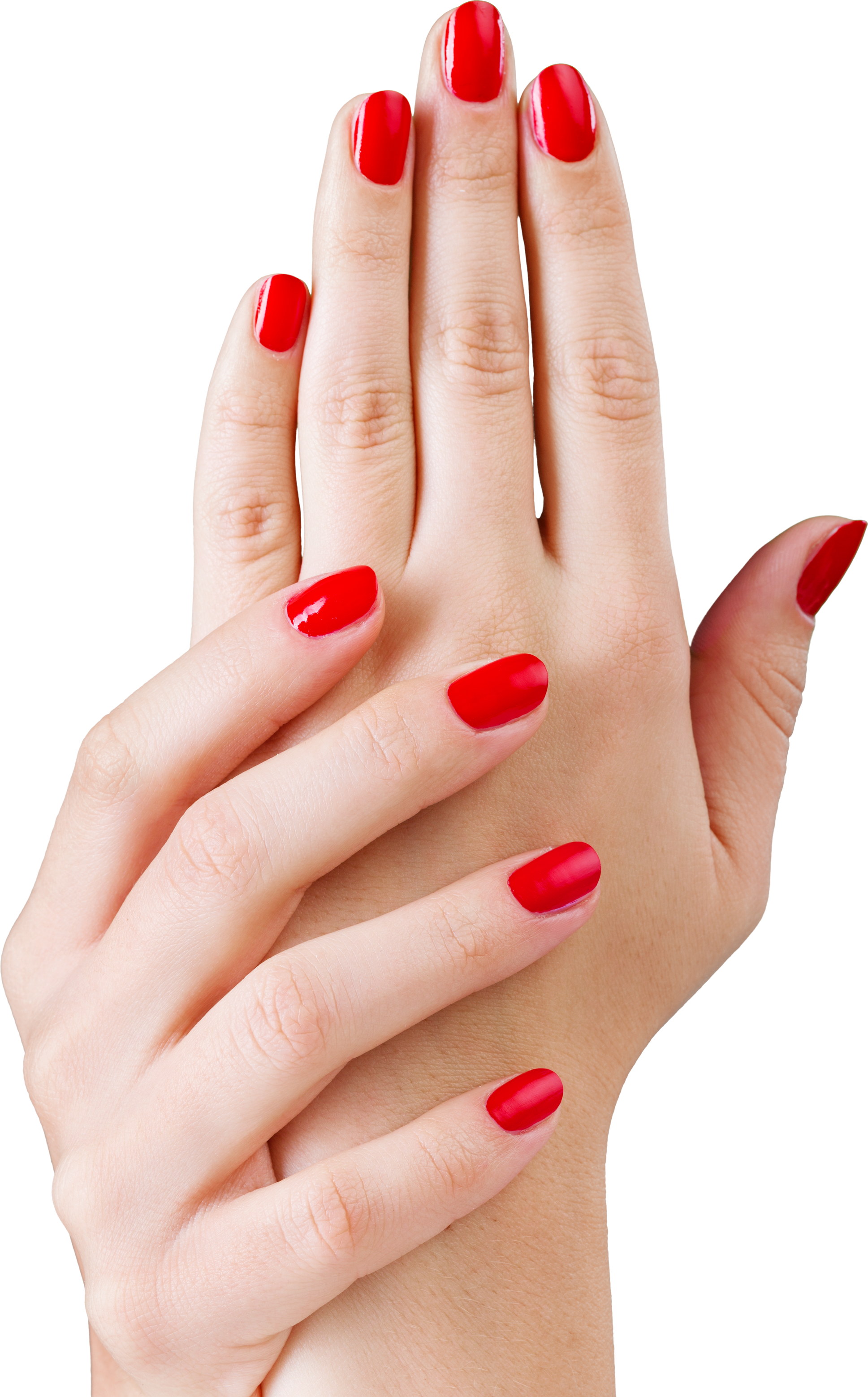 Hand with Red Nail Manicure Isolated