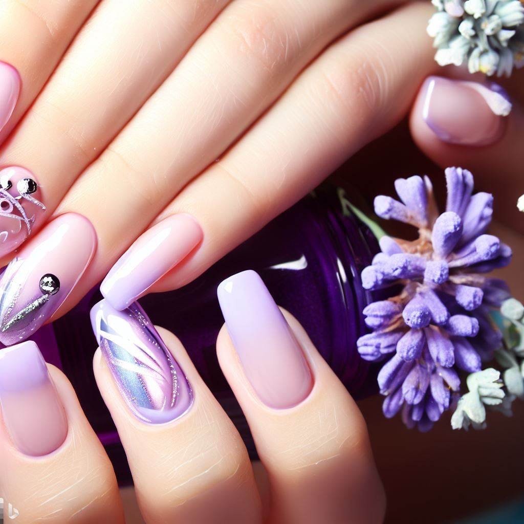 lavendar nail art design